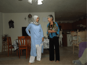 The author with her Turkish teacher