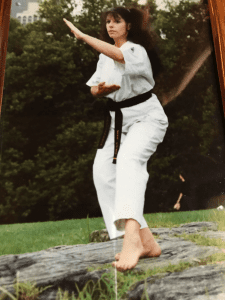 The author in Central Park (New York City) after receiving her shodan.