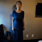 The author lets her husband take a photo.